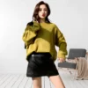 Jupe courte taille haute en cuir femme Work Style