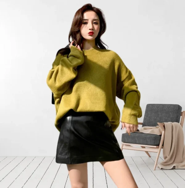 10 Jupe courte taille haute en cuir femme Work Style