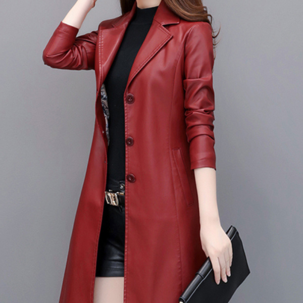 13 Manteau cuir femme rouge Éternel prestige