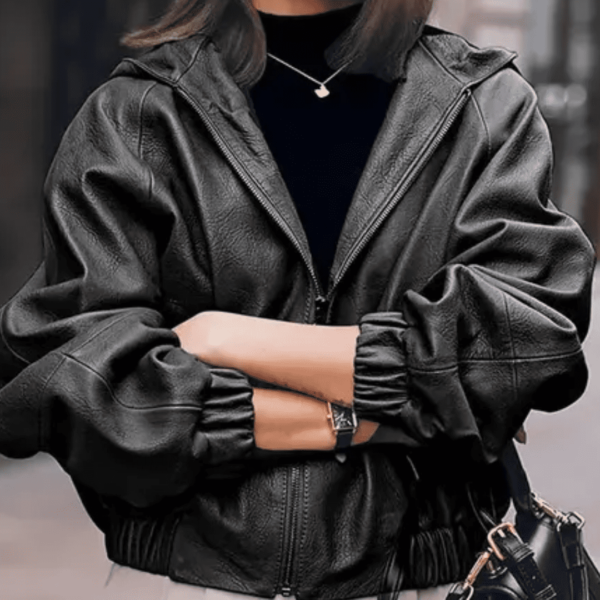 13 Blouson à capuche unique en cuir New Star