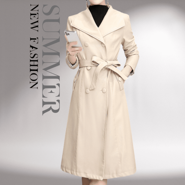 15 Manteau cuir femme beige Éternel prestige