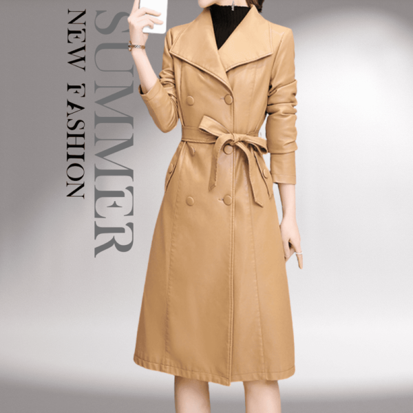 16 Manteau cuir femme Marron Éternel prestige