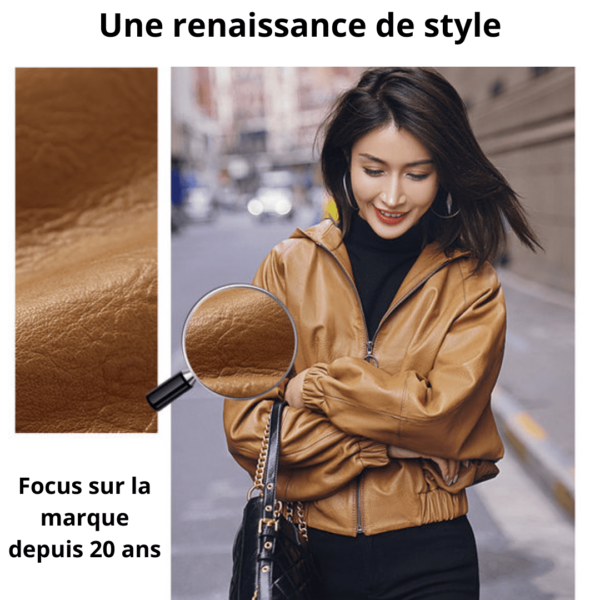 24 Blouson à capuche unique en cuir New Star