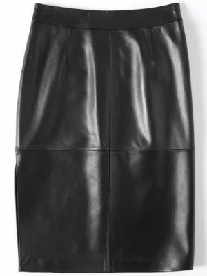 Jupe Midi en cuir véritable pour femme Fashion New Star Éternel Prestige