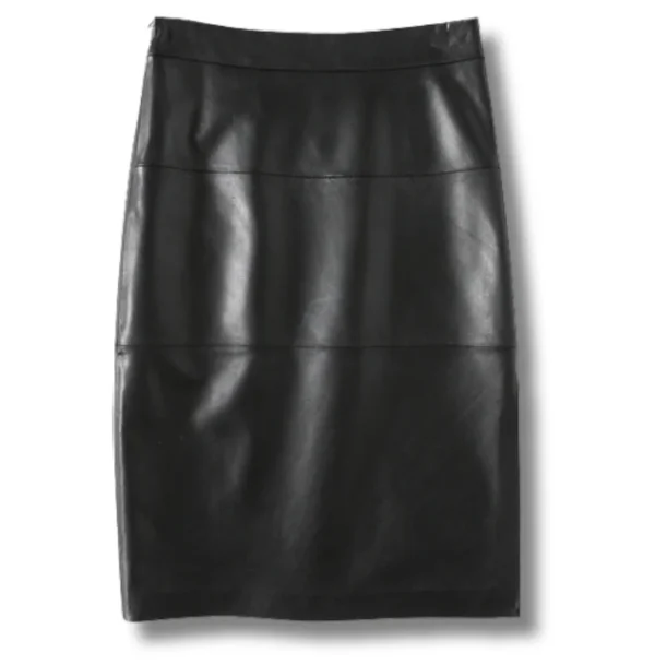 27 Jupe Midi en cuir véritable pour femme Fashion New Star