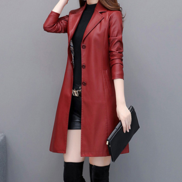 3 Manteau cuir femme rouge Éternel prestige