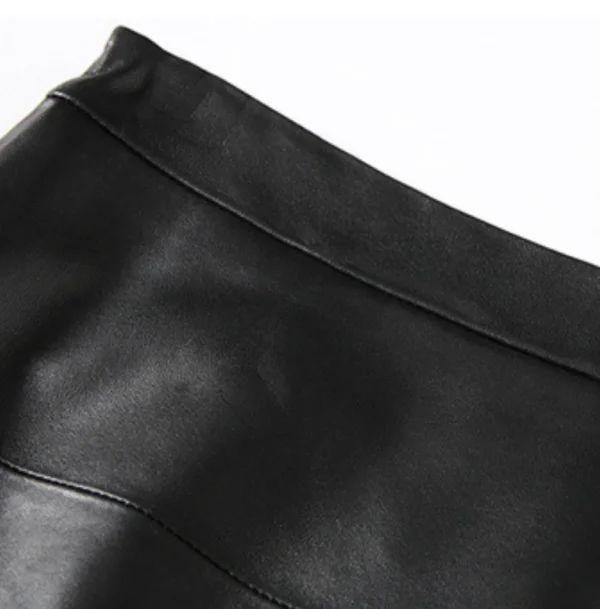 32 Jupe Midi en cuir véritable pour femme Fashion New Star