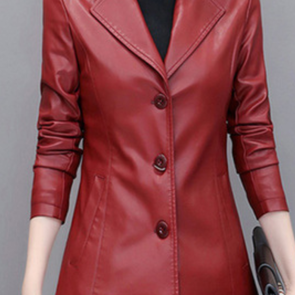 4 Manteau cuir femme rouge Éternel prestige