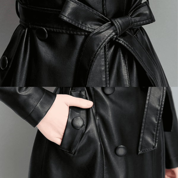 6 Manteau cuir femme noir Éternel prestige