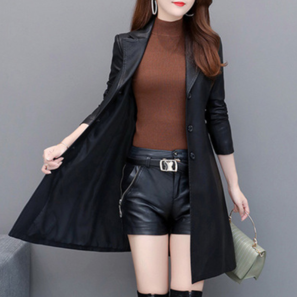 7 Manteau cuir femme noir Éternel prestige