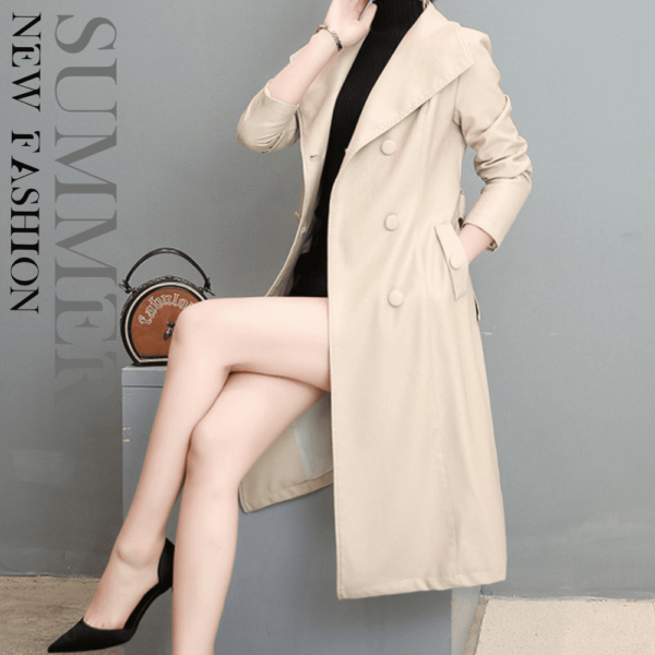 9 Manteau cuir femme beige Éternel prestige