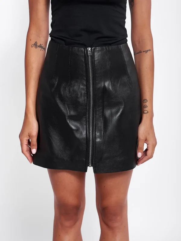 kf-Ha0404f7f74da4fd880f802894a48a2946-VAINAS-Jupes-Courtes-Taille-Haute-en-Cuir-de-Mouton-group-pour-Femme-Jupe-Trap-ze-Fermeture Jupes courtes taille haute en cuir New Roman