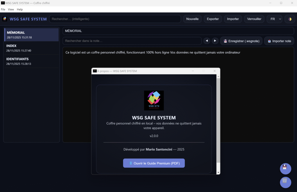 Logiciel "Wsg Safe System"